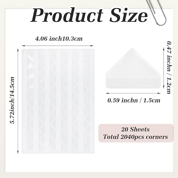 Mabor 2040Pcs Photo Corners for Scrapbooking, Self Adhesive Scrapbook Photo - Image 2