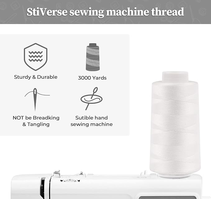 Serger Thread 4 Cones 3000 Yards Each Spool All Purpose Polyester Thread 40S/2 - Image 3