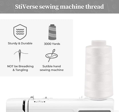 Serger Thread 4 Cones 3000 Yards Each Spool All Purpose Polyester Thread 40S/2 - Image 3