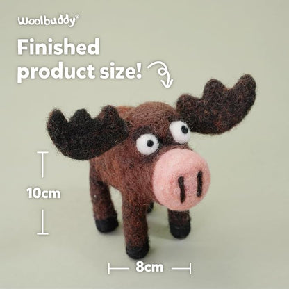Woolbuddy Needle Felting Kit for Beginners & Adults, Moose Animal DIY Craft Kit - Image 3