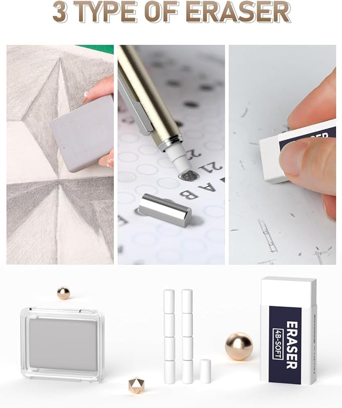 Nicpro 35PCS Gold Art Mechanical Pencils Set - Image 5