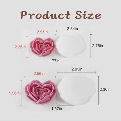 2Pack Heart Candle Mold, Heart Rose Silicone Molds - Image 2
