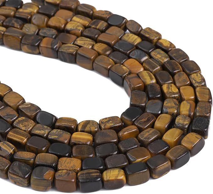 Natural Yellow Tiger Eye Cuboid Stone Loose Semi Gemstone Beads - Image 6