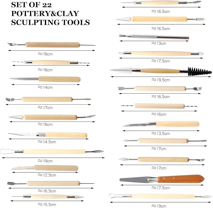 Clay Tools 46PCS Pottery Tools Clay Sculpting Tools Polymer Clay Tools Kit - Image 3