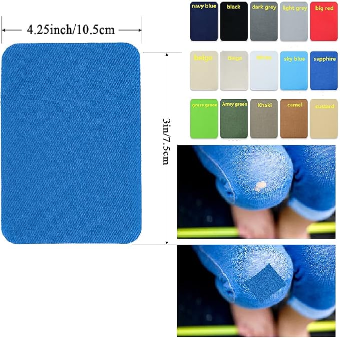 12PCS Fabric Iron on Patches Inside & Outside Strong Glue 100% Cotton Repair - Image 2