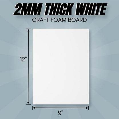 24 Ct Sheets White EVA Cosplay Foam in 9” x 12’’ Sheets; High Density Thick - Image 3