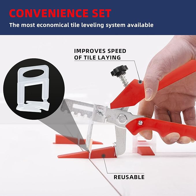 Tile Leveling System with Tile Plier, 1000-Piece Tile Spacers Clips and - Image 3
