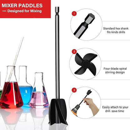 8 Pcs Resin Mixer Paddles for Resin Drill, Epoxy Mixer Attachment for Drill - Image 3