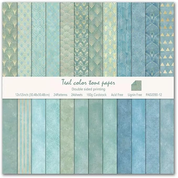Boho Scrapbook Paper Vintage Flower Pattern Papers Pad 12×12, 24 Sheets by iKammo