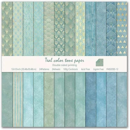 Boho Scrapbook Paper Vintage Flower Pattern Papers Pad 12×12, 24 Sheets by iKammo