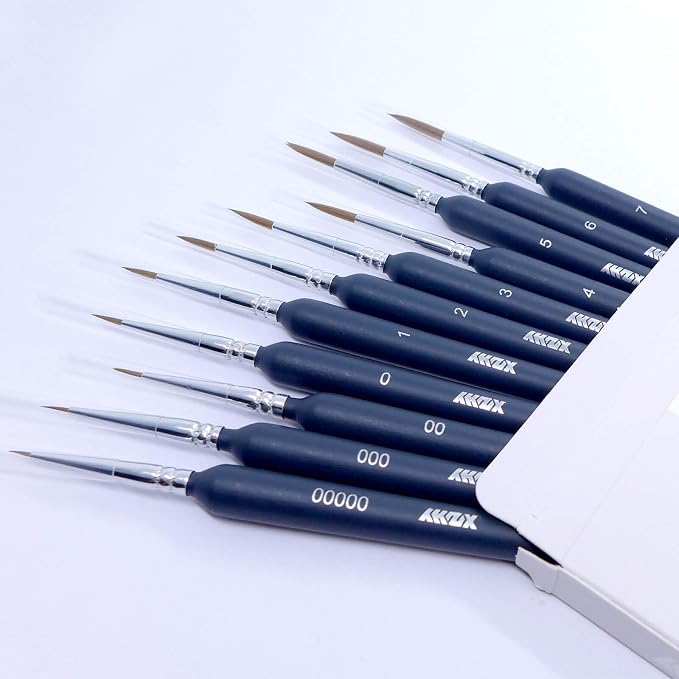 11Pcs Fine Detail Paint Brushes Set Fine Tip Paint Brush Miniature Mini Paints - Image 5