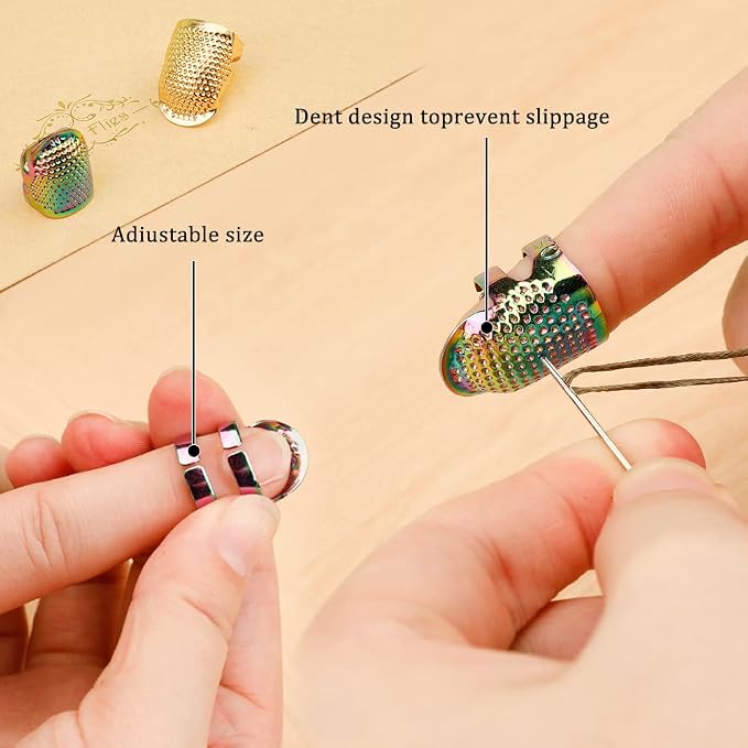 10pcs Hand-Working Sewing Thimble, Metal Finger Shield Ring, Leather Coin - Image 3