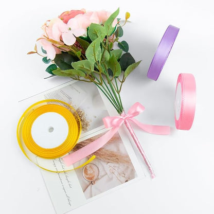 Ivory Ribbon 5/8 Inches x 25 Yards, Ivory Satin Fabric Silk Ribbon - Image 4