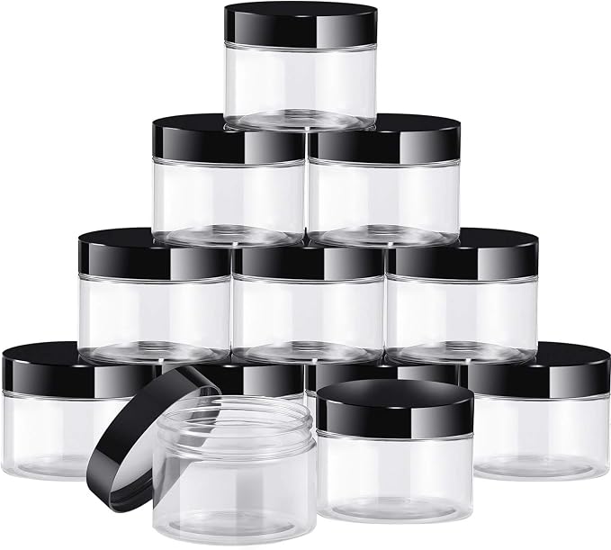 SATINIOR 12 Pack 6 oz Plastic Container Jars by SATINIOR
