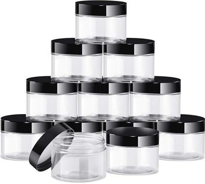 SATINIOR 12 Pack 6 oz Plastic Container Jars by SATINIOR