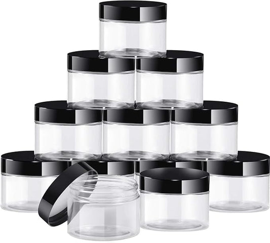 SATINIOR 12 Pack 6 oz Plastic Container Jars by SATINIOR
