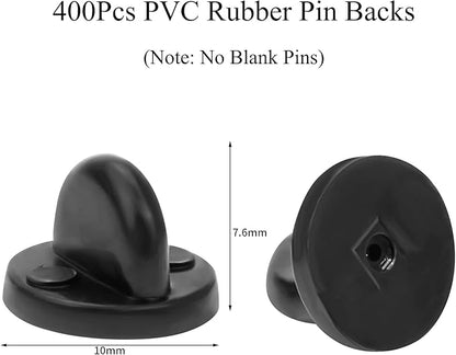 400pcs PVC Rubber Pin Backs Heliltd Butterfly Clutch Pins Backing Keepers - Image 2