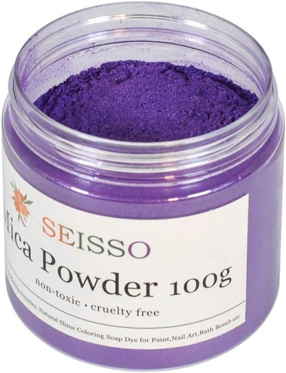 Purple Mica Powder for Epoxy Resin 3.5 oz /100g Powdered Pigment for Soap by SEISSO