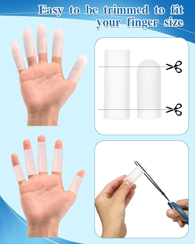 EORTA 30 Pieces Silicone Finger Cots Gel Finger Protector Gloves Fingertip - Image 6