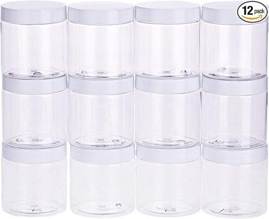 Chuangchou Empty Clear Plastic Storage Favor Jars Wide-mouth Plastic Containers by SATINIOR