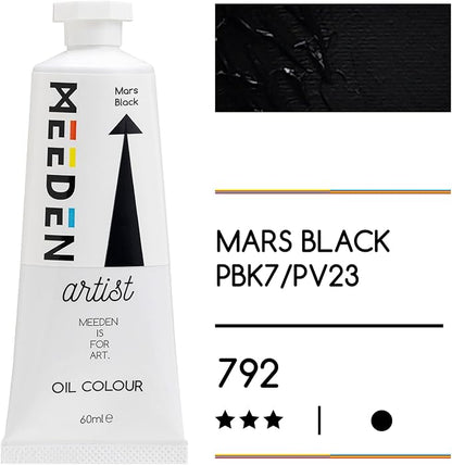 MEEDEN Artist Grade Oil Paint: Mars Black - 60ml/2oz Tube - Professional Art - Image 2