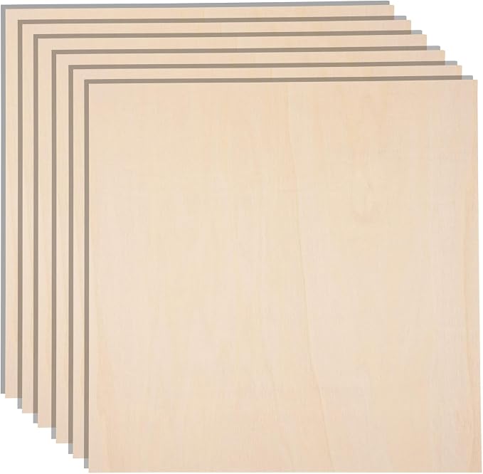 12 Pack 12 x 12 x 1/4 Inch-6mm Thick Basswood Sheets by AWIZOM