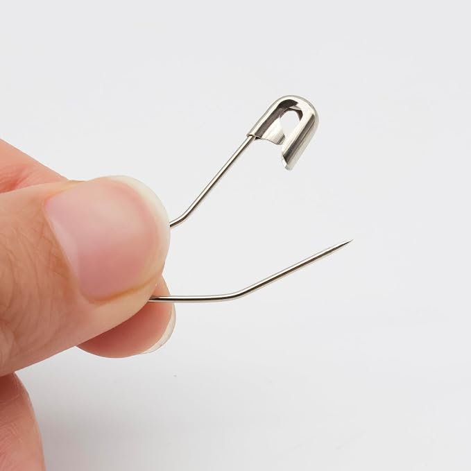 vrupin 100pcs Stainless Steel Curved Safety Pins - Image 2