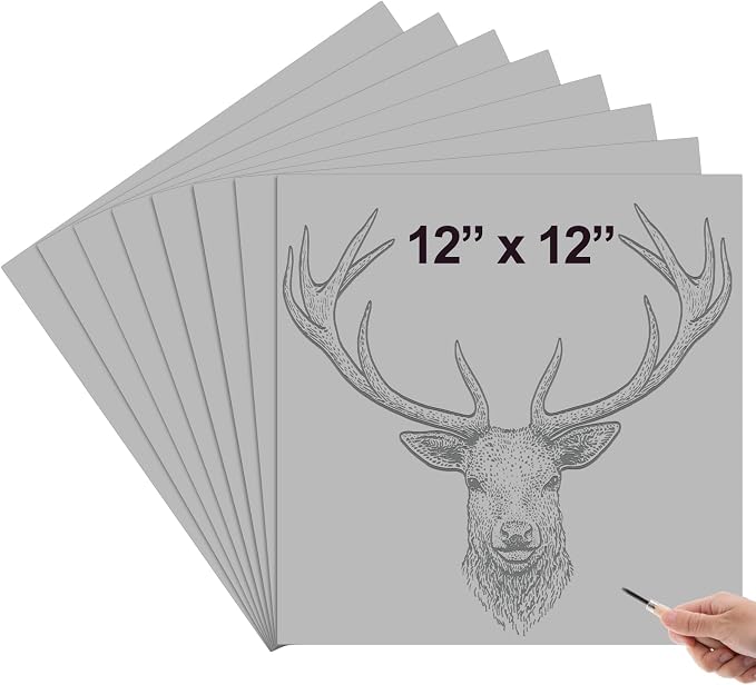 Yeaqee 4 Pcs 12 x 12 Inch Linoleum Block Rubber Carving Block Soft Linocut by Yeaqee