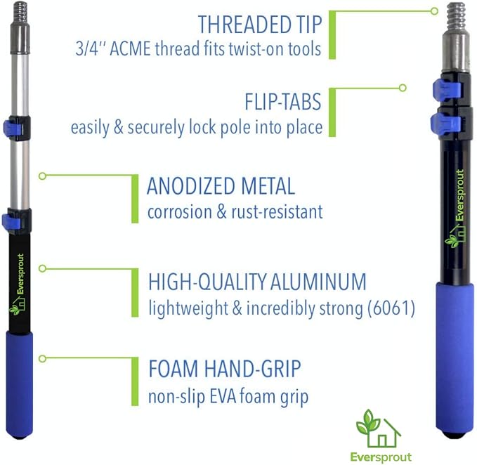 EVERSPROUT 1.5-to-3 Foot Telescopic Extension Pole | Lightweight Sturdy - Image 6