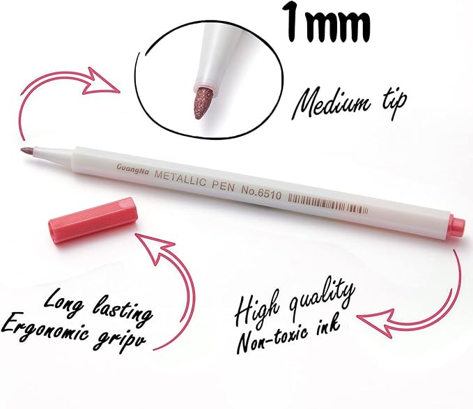 YUANCHENG Metallic Marker Pens, Rock Painting, Easter Egg, Halloween Pumpkin - Image 2
