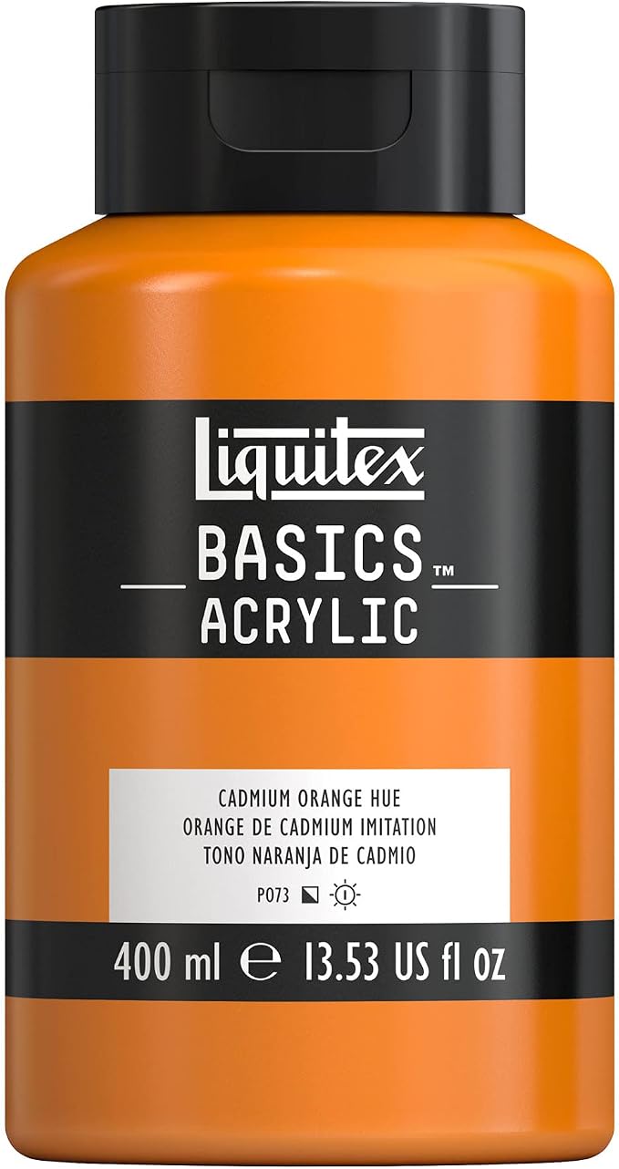 Liquitex BASICS Acrylic Paint, 400ml Bottle, Cadmium Orange Hue by Liquitex