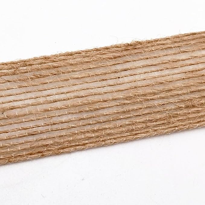 INSPIRELLE 3 Rolls 0.4 Inch Natural Burlap Fabric Roll 99 Feet Jute Lined Ribbon - Image 4