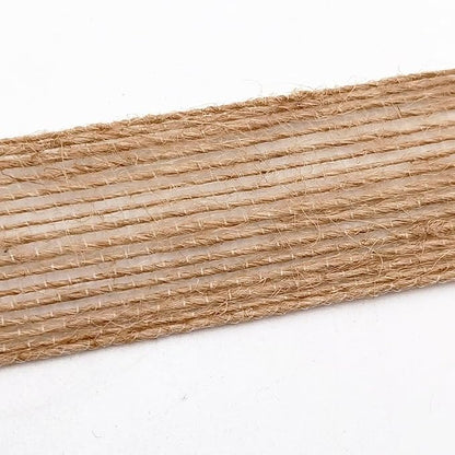 INSPIRELLE 3 Rolls 0.4 Inch Natural Burlap Fabric Roll 99 Feet Jute Lined Ribbon - Image 4