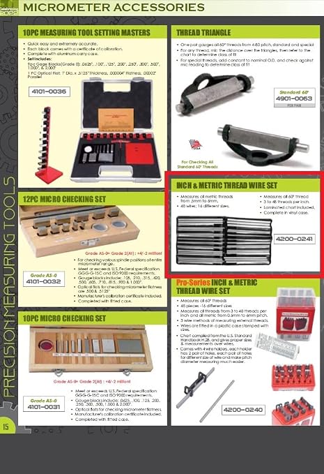 HHIP 4200-0241 48 Piece Thread Wire Measuring Set - Image 6