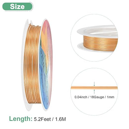 1 mm/18 Gauge Copper Wire for Jewelry Making, 5.2FT Copper Beading Craft Wire - Image 3