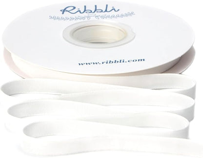 Ribbli Polyester Cream White Velvet Ribbon, 3/8 Inches Continuous10-Yard Spool by Ribbli