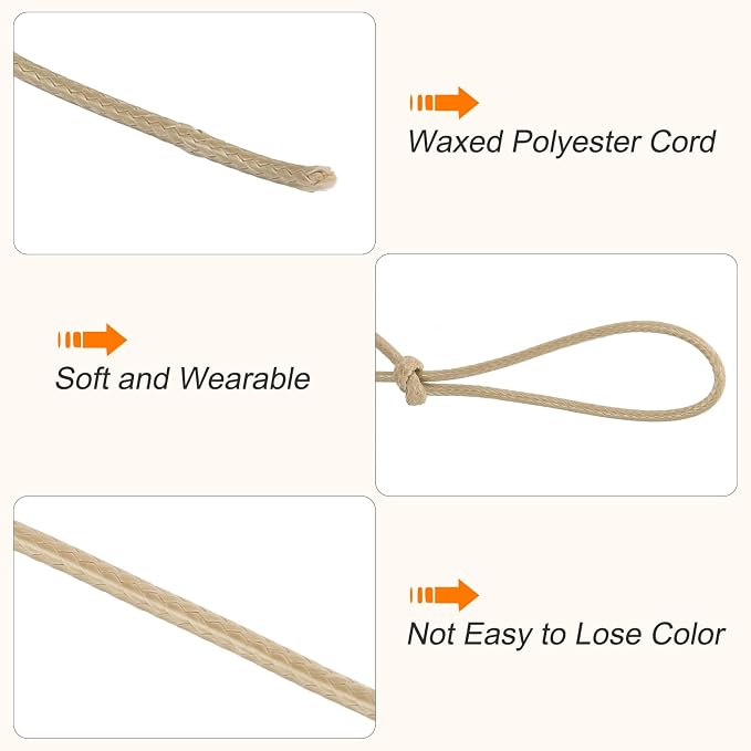 MECCANIXITY Waxed Cord 2mm Waxed Polyester Cord 98 Yard Wax String - Image 3