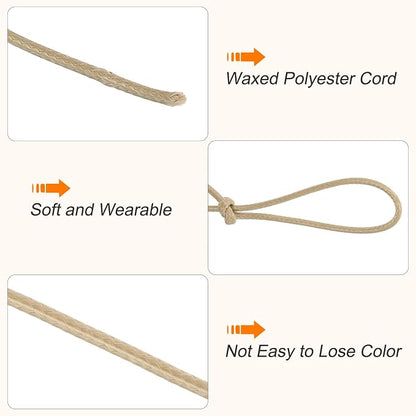 MECCANIXITY Waxed Cord 2mm Waxed Polyester Cord 98 Yard Wax String - Image 3