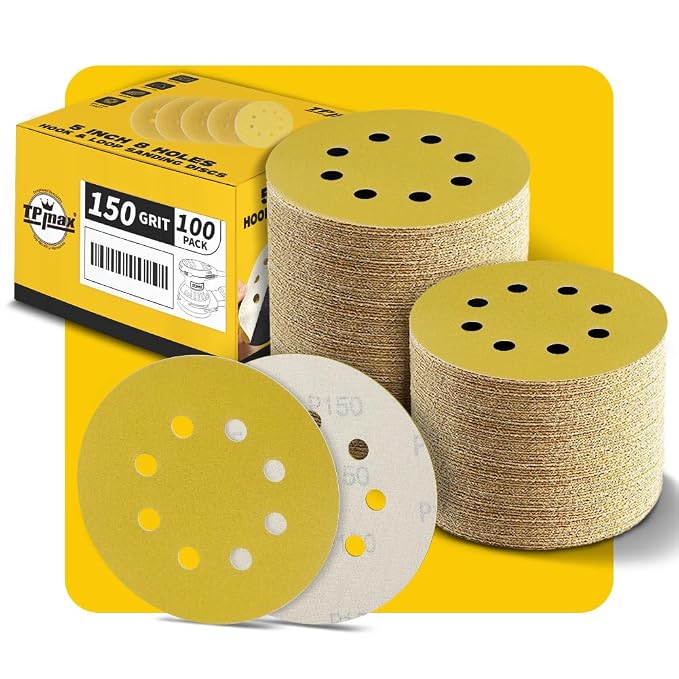 100PCS 5 Inch 150 Grit 125mm 8 Hole Sanding Discs Sandpaper by TPmax