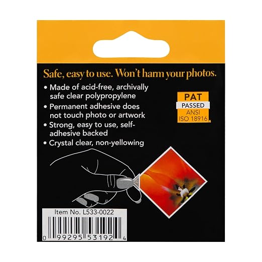Lineco Infinity 0.625" Clear Acid-Free Archival Photo Corners Self Adhesive - Image 2