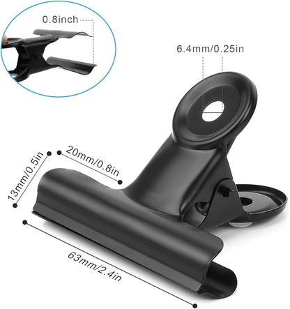 10 Pack Bulldog Clips 2.5 Inches Large Hinge Paper Clips Metal Hinge Clips - Image 2