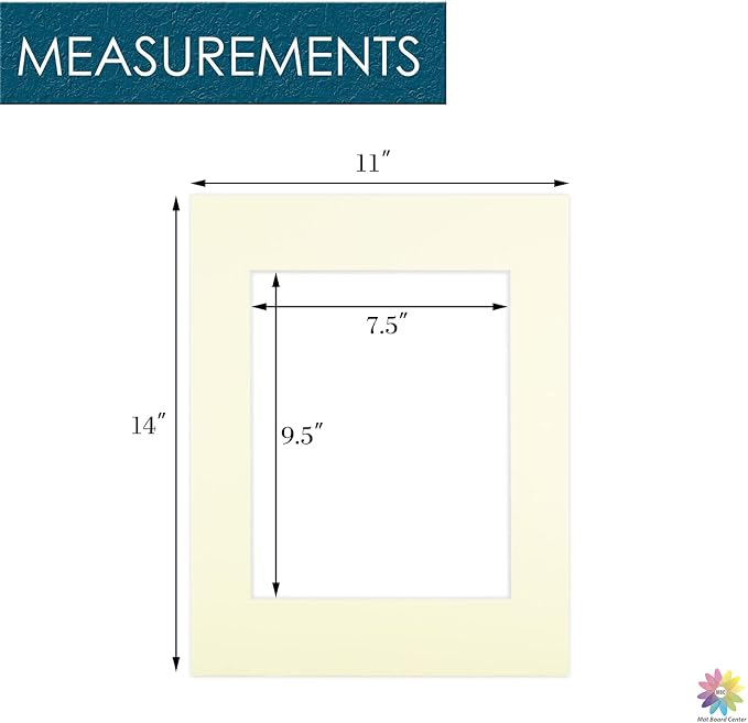 Mat Board Center, 11x14 for 8x10 Ivory Color Mats - Image 2
