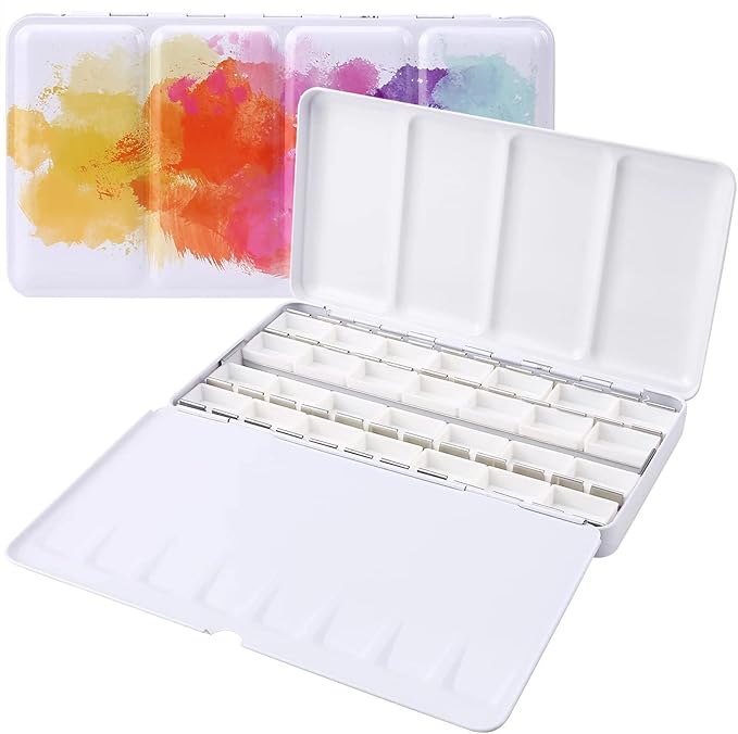 LOONENG Empty Watercolor Palette, Empty Watercolor Tin by LOONENG