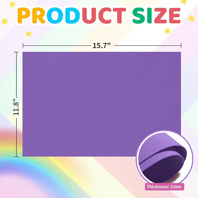 20 PCS EVA Foam Sheets DIY Handcraft Materials 1mm Thick 15.7 x 11.8 Inches - Image 2