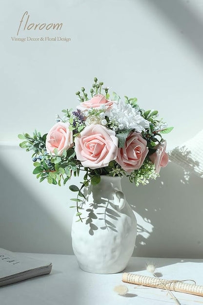 Floroom Artificial Flowers 50pcs Real Looking Blush Heirloom Foam Fake Roses - Image 5