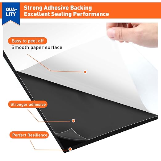 MAGZO 20Pcs Adhesive Foam Padding 1/16 in Thick X 6 in X 6 in, Closed Cell Foam - Image 3
