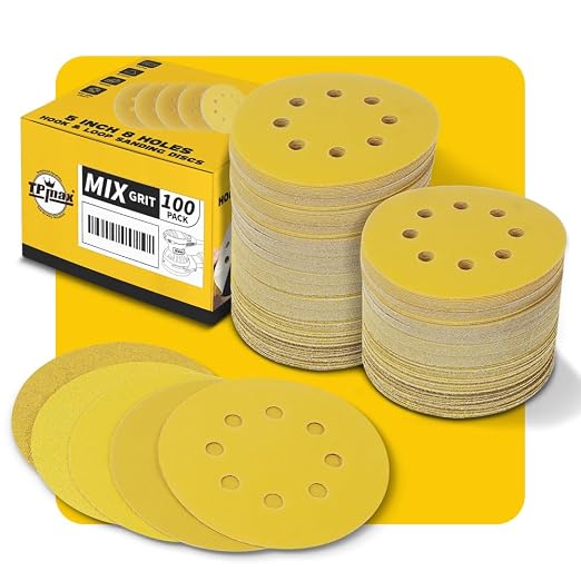 100PCS 5 Inch 125mm 8 Hole Sanding Discs Sandpaper Mixed Grits by TPmax