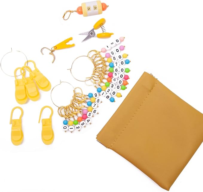 NIUGRECF DIY Knitting Tool Sets 27Pcs Including Number Beads Stitch by NIUGRECFGIVESYOUMORECHOICESFORLIFE