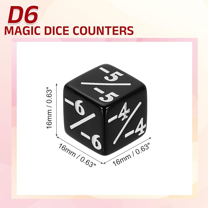 uxcell 24Pcs Magic Dice Counters, Acrylic D6 Life Token Dice Set - Image 2