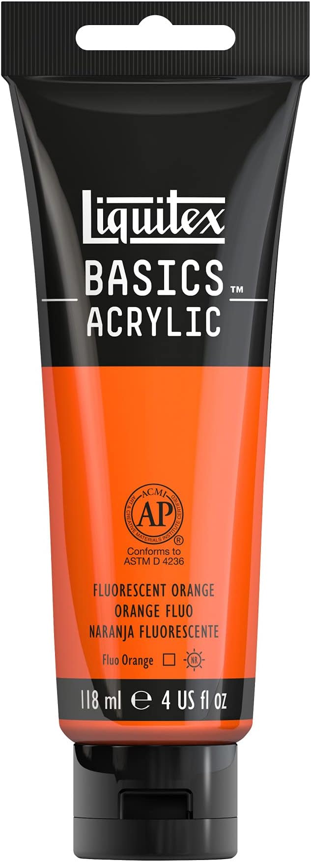 Liquitex BASICS Acrylic Paint, 118ml Tube, Fluorescent Orange by Liquitex